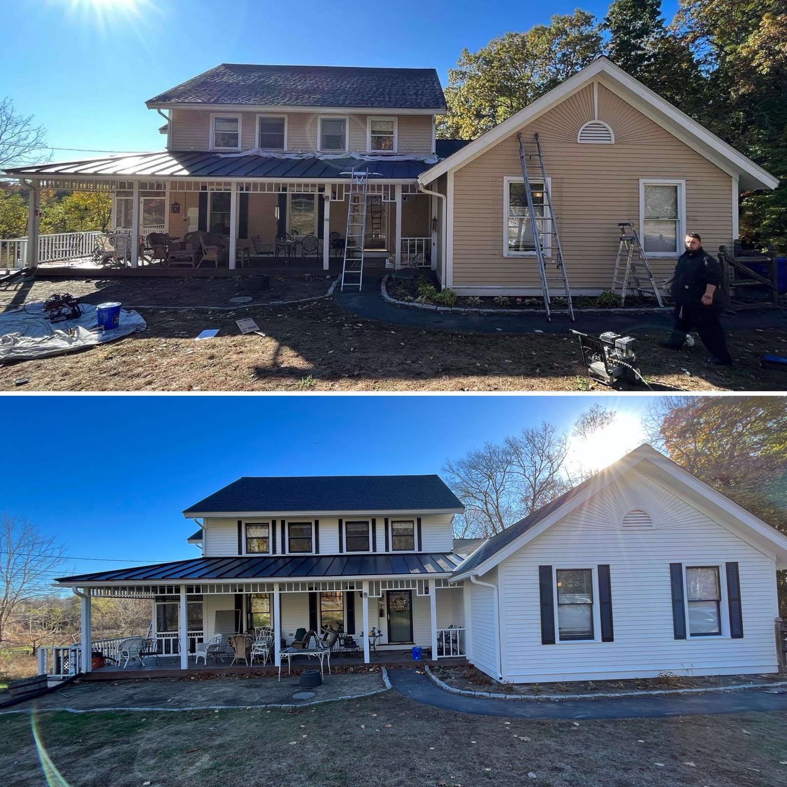 House before and after repaint