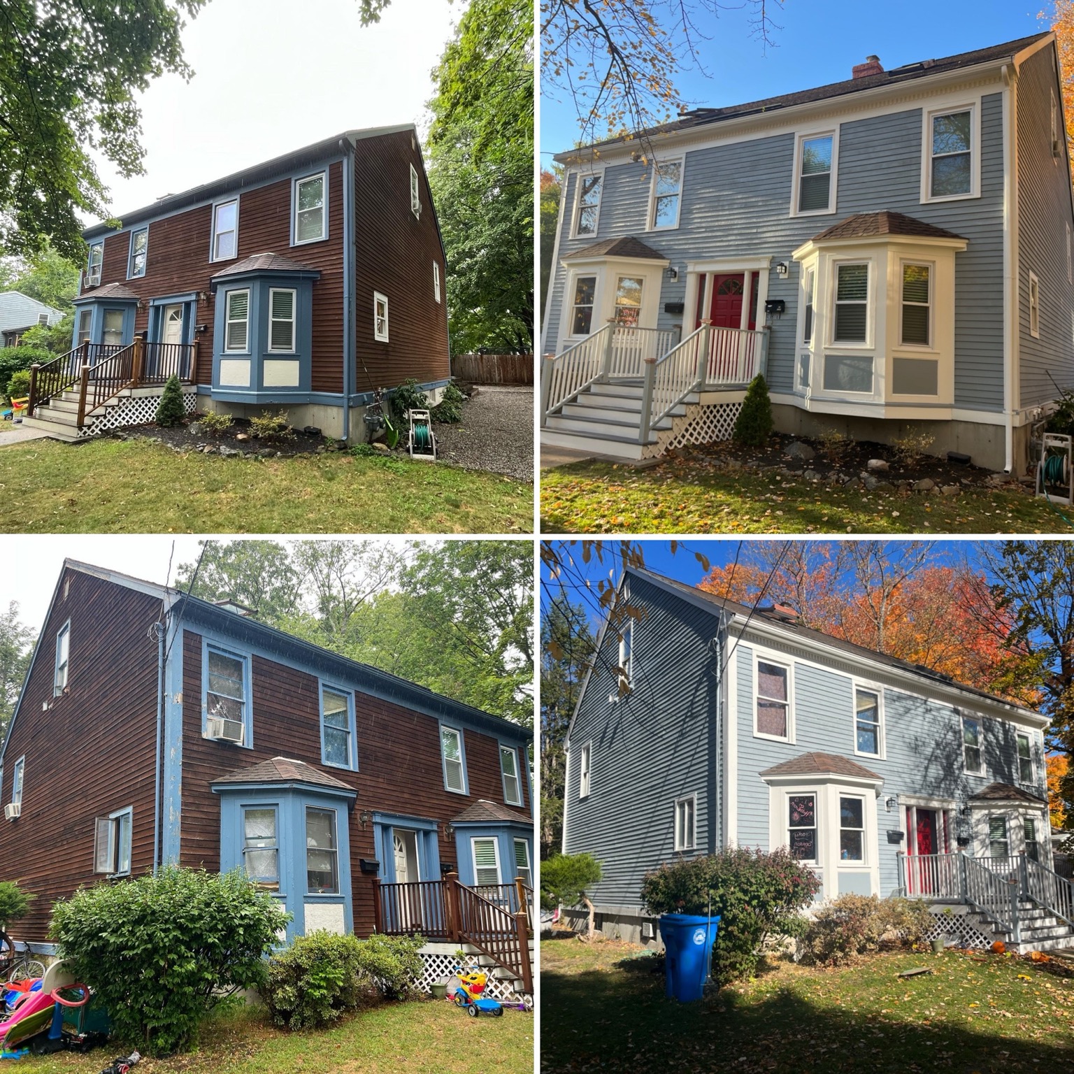 Townhouse exterior before and after update